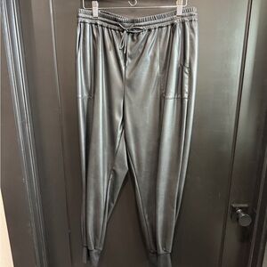 Elie Tahari Faux Leather black  Jogger Pants